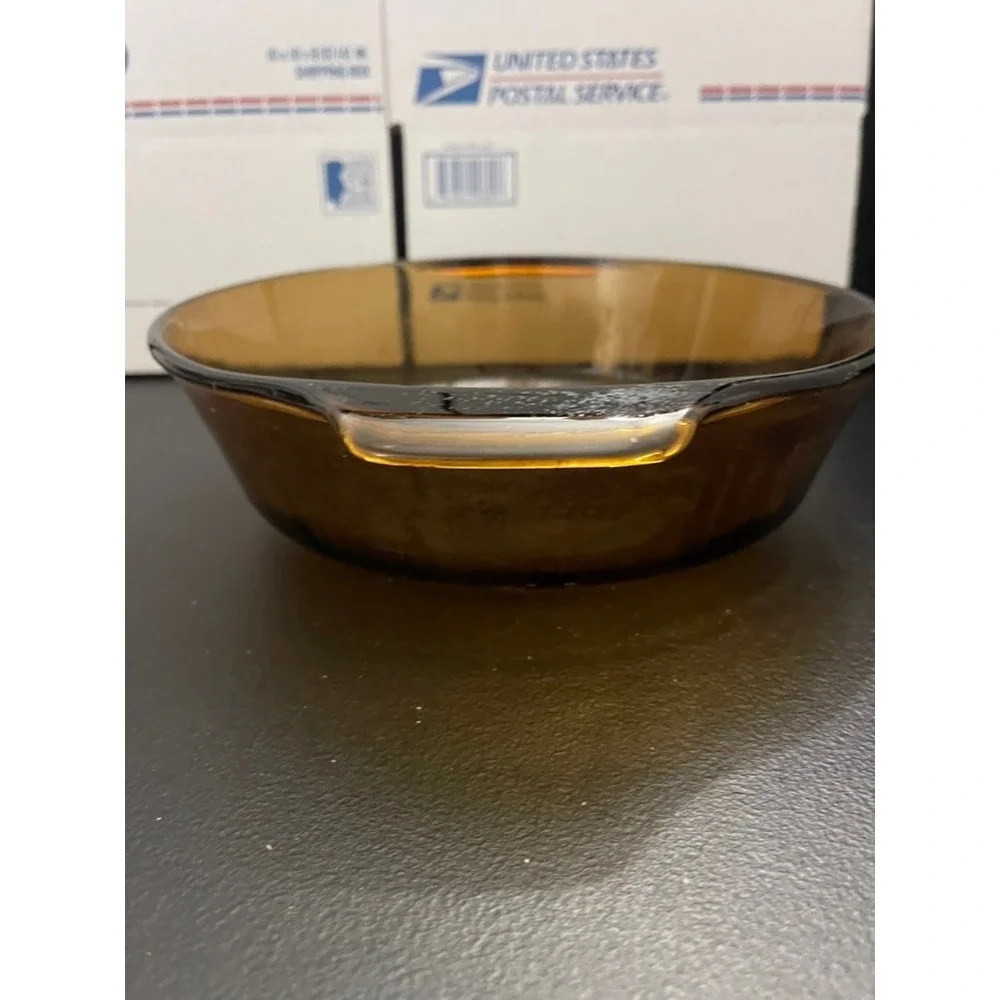 Anchor Hocking Fire-King Amber Glass 2 Quart Round Casserole Dish 438 USA Made